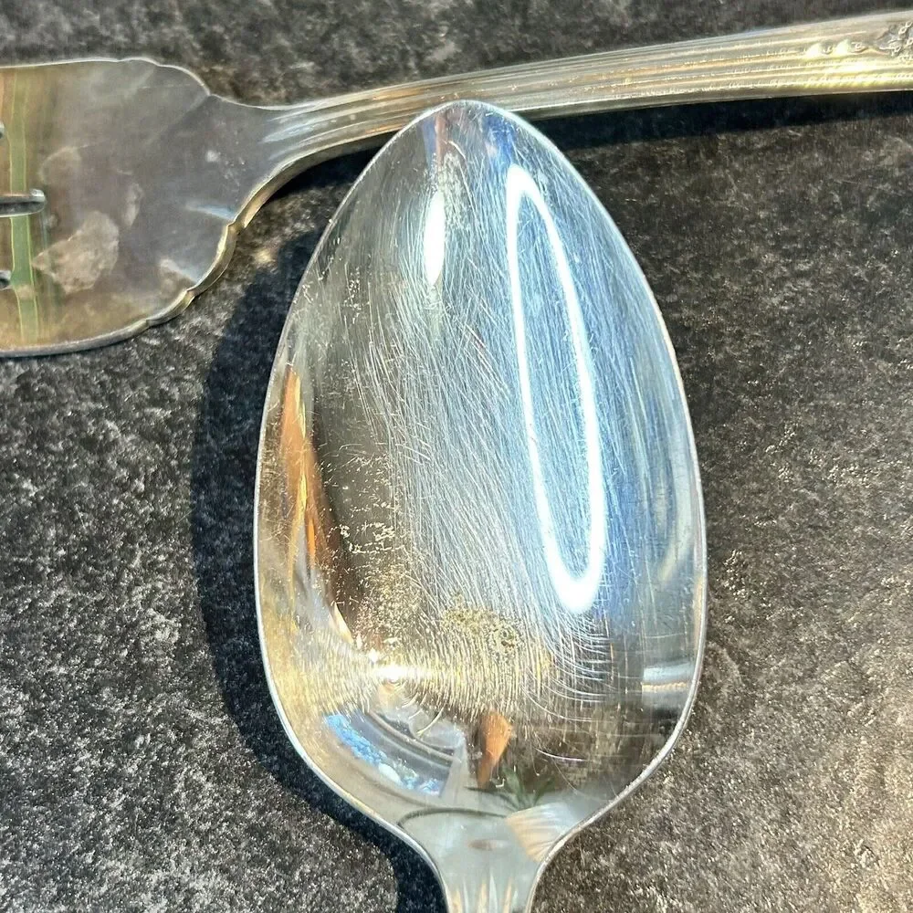 Tudor Plate 1948 SWEET BRIAR Serving‎ Spoon & Fork Flatware Oneida Community